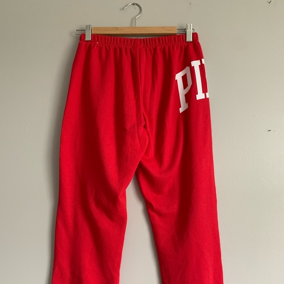 Pink Jersey Track Pants in Red (lace up) - Picture 2 of 2